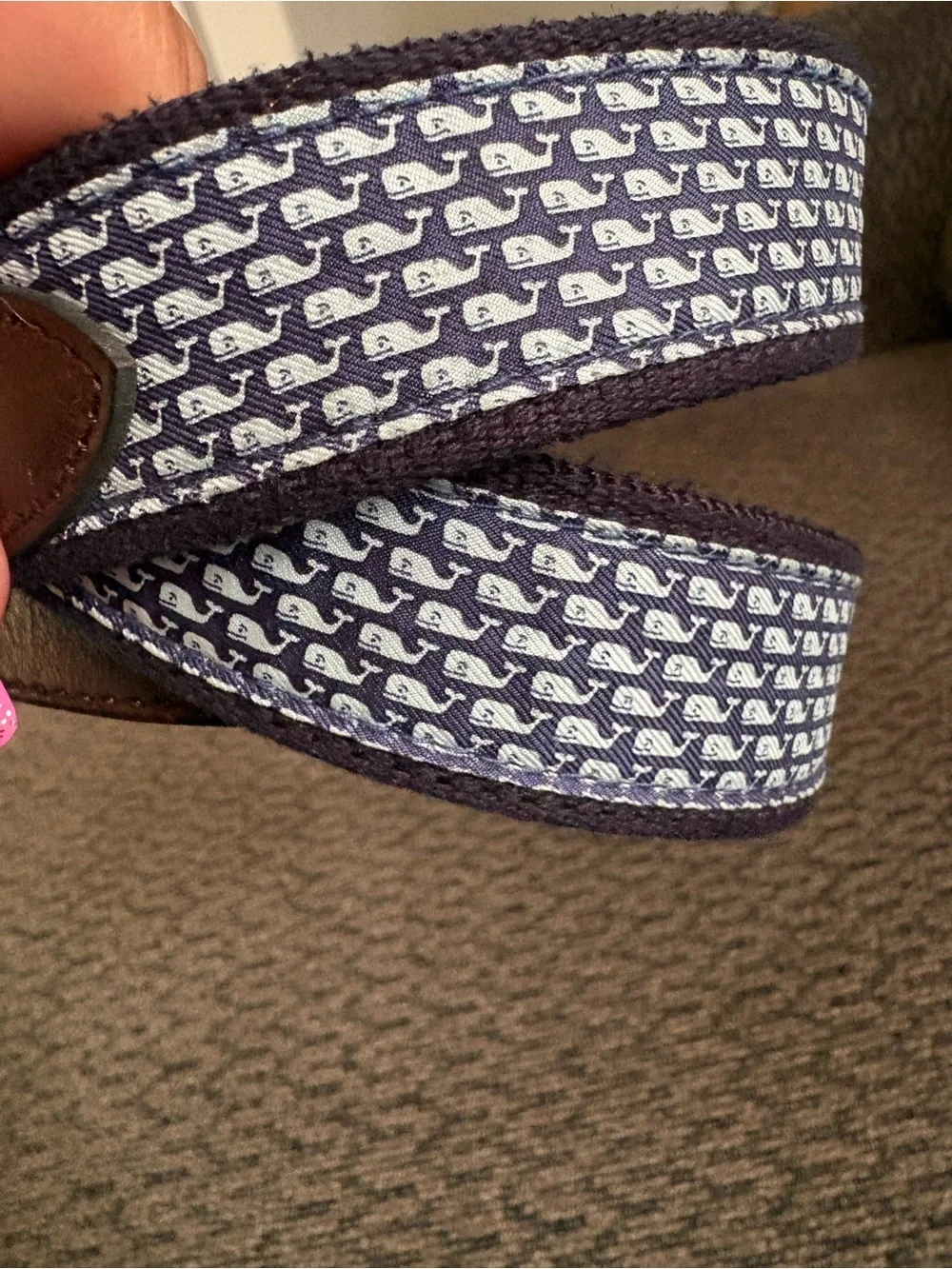 Vineyard Vines Boy’s Whale Canvas Club Belt Size 30